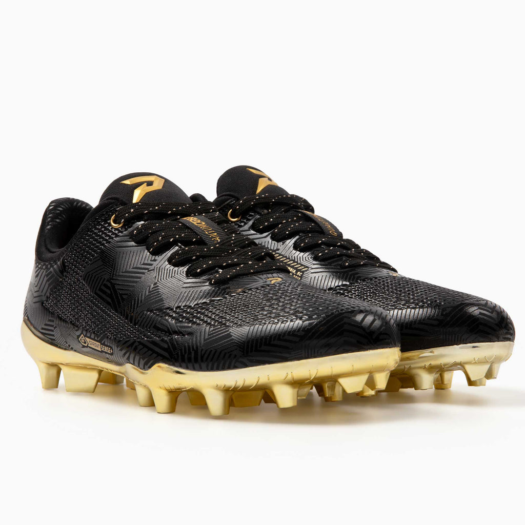 Gold Rush Black & Gold Cleats — Quantum Carbon by Phenom Elite