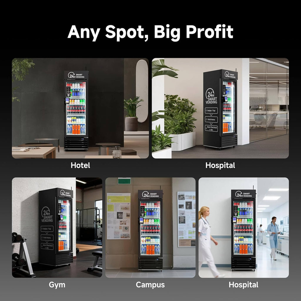 Commercial 252-Bottle AI-Powered Combo Refrigerated Vending Machine With Self-Checkout (SAK10538)