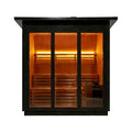 Custom 4-Person Luxury Canadian Hemlock Outdoor Steam Sauna With Heater And Stones [Made-To-Order] (SAK79406)