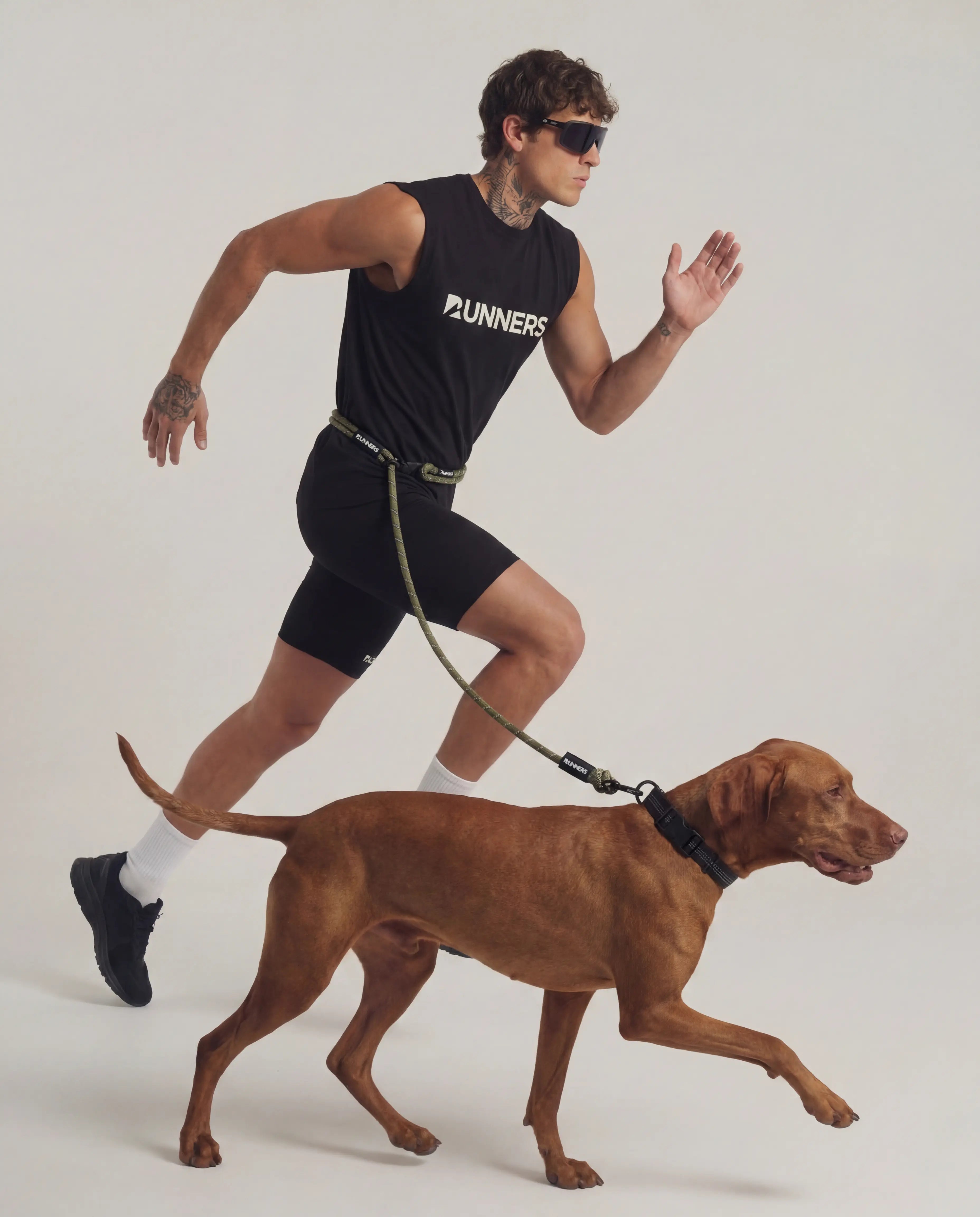 Army Green Running Hands-Free Dog Leash