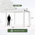 Alora Premium White Outdoor Metal Louvered Pergola With Drainage System (SAK87265)