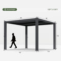 Alora Premium Gray Outdoor Metal Pergola With Louvered Roof And Drainage System (SAK76143)