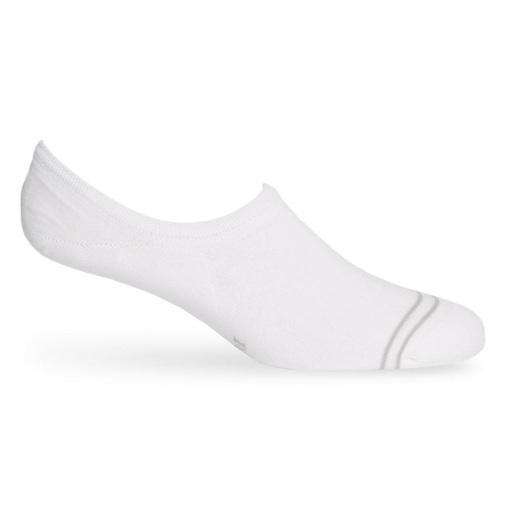 White Cotton No Show Socks
